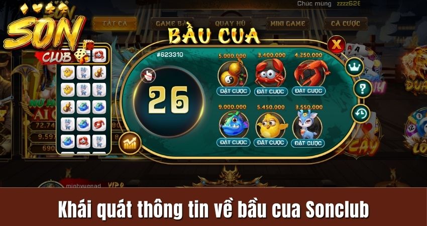 Khái quát thông tin về bầu cua Sonclub